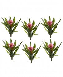Nearly Natural 6-Pc. 11" Purple Bromeliad Artificial Flower Stem Set
