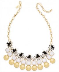 I. n. c. Gold-Tone Multi-Stone & Circle Statement Necklace, 18" + 3" extender, Created for Macy's