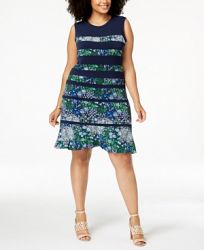 Michael Michael Kors Plus Size Paisley-Print Paneled Dress