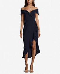 Xscape Off-The-Shoulder Midi Dress