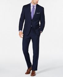 Club Room Men's Classic/Regular Fit Stretch Navy Check Suit, Created for Macy's