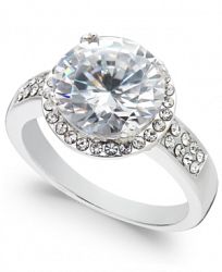 Charter Club Silver-Tone Crystal Halo Ring, Created for Macy's