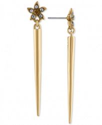 Rachel Rachel Roy Gold-Tone Pave Flower & Spike Linear Drop Earrings