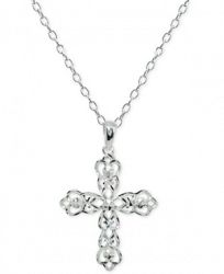 Giani Bernini Filigree Cross Pendant Necklace in Sterling Silver, 16" + 2" extender, Created for Macy's