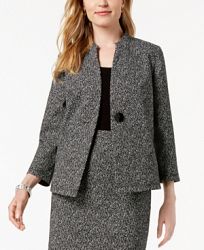 Kasper One-Button Knit Jacquard Jacket, Regular & Petite Sizes