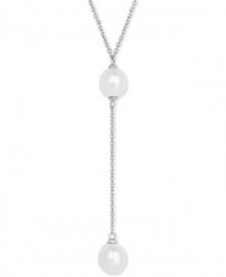 Freshwater Pearl (8mm) 18" Lariat Necklace in Sterling Silver