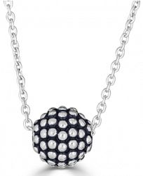 Caviar Ball 18" Pendant Necklace in Sterling Silver