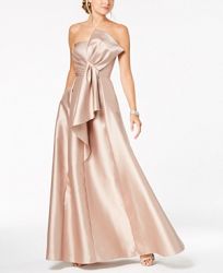 Adrianna Papell Strapless Bow-Detail Gown