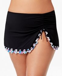 Profile by Gottex Plus Size Asymmetrical Side-Tie Swim Skirt Women's Swimsuit