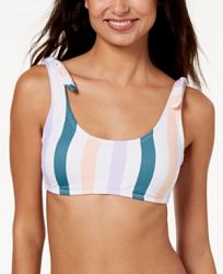 Hula Honey Juniors' Striped Bikini Top, Created for Macy's Women's Swimsuit