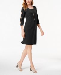 Jm Collection Lattice-Sleeve Jersey Dress, Created for Macy's