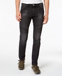AX Armani Exchange Men's Slim-Fit Black Moto Jeans