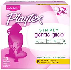 Playtex Gentle Glide Regular Unscented Tampons 40 Count