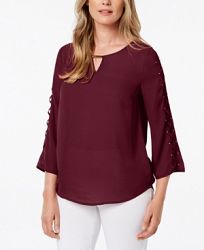 Jm Collection Petite Criss-Cross-Sleeve Top, Created for Macy's