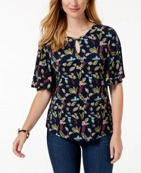 Charter Club Flutter-Sleeve Top, Created for Macy's