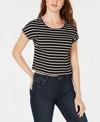 Bar Iii Striped Cropped T-Shirt, Created for Macy's