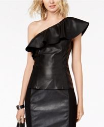 I. n. c. Faux-Leather One-Shoulder Top, Created for Macy's