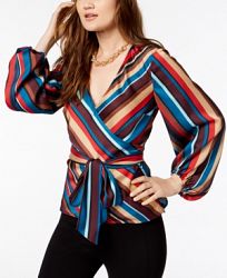 I. n. c. Striped Wrap Top, Created for Macy's