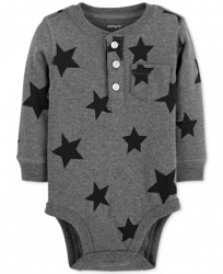 Carter's Baby Boys Star-Print Cotton Henley Bodysuit