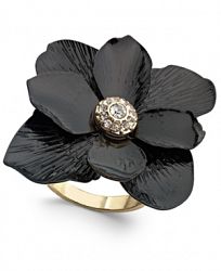 Thalia Sodi Gold-Tone Crystal Flower Statement Ring, Created for Macy's
