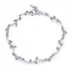 2028 Silver-Tone Crystal Vine Bracelet 7" Adjustable