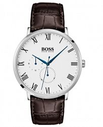 Boss Hugo Boss Men's William Ultra Slim Brown Leather Strap Watch 40mm