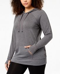 Ideology Plus Size Crisscross-Sides Hoodie, Created for Macy's