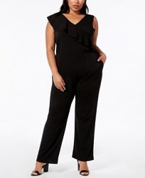 Ny Collection Plus Size Ruffled Jumpsuit