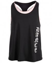 Ideology Big Girls Plus Dance-Print Layered-Look Tank Top, Created for Macy's