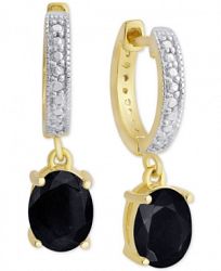 Sapphire (3 ct. t. w. ) & Diamond Accent Drop Earrings in 18k Gold-Plated Sterling Silver (Also in Rhodolite Garnet, Blue Topaz & Amethyst)
