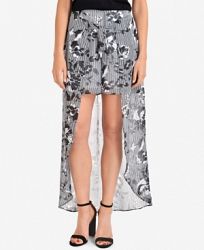 Ny Collection High-Low Overlay Tie-Front Skirt
