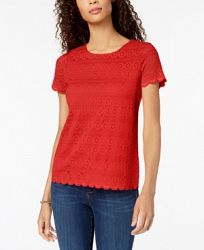Charter Club Scalloped Lace Top, Created for Macy's