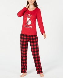 Matching Family Pajamas Women's Fleece Navidad Pajama Set, Created For Macy's