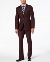 Van Heusen Flex Men's Slim-Fit Stretch Burgundy Solid Suit