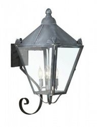 B8946CI - Troy Lighting - Preston - Four Light Outdoor Wall Lantren Charred Iron Finish with Clear Seeded Glass - Preston