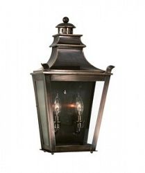 B9494EB - Troy Lighting - Dorchester - Two Light Outdoor Medium Pocket Wall Sconce English Bronze Finish with Clear Glass - Dorchester