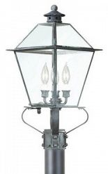 PCD8955CI - Troy Lighting - Montgomery - Three Light Outdoor Post Lantern Charred Iron Finish - Montgomery