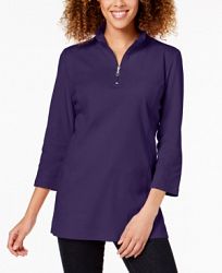 Karen Scott Cotton 3/4-Sleeve Top, Created for Macy's