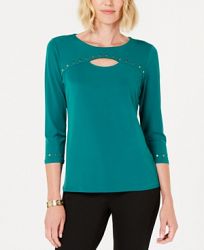 Jm Collection Studded Keyhole Top, Created for Macy's