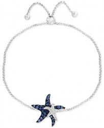 Effy Sapphire (5/8 ct. t. w. ) & Diamond Accent Double Starfish Bolo Bracelet in 14k White Gold