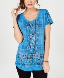 Style & Co Petite Printed T-Shirt, Created for Macy's