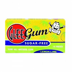 Glee Gum Chewing Gum - Lemon Lime - Sugar Free - Case Of 12 - 16 Pieces
