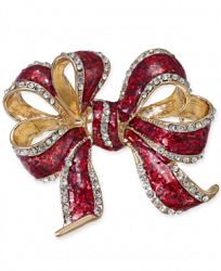 Charter Club Gold-Tone Crystal & Epoxy Decorative Bow Pin, Created for Macy's