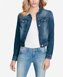 Jessica Simpson Juniors' Peony Cotton Ruffle Denim Jacket