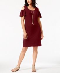 Jm Collection Petite Cold-Shoulder Dress, Created for Macy's