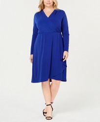 I. n. c. Plus Size Faux-Wrap Dress, Created for Macy's