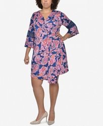 Ny Collection Plus Size Printed Wrap Dress