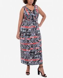Ny Collection Plus Size Twist-Waist Maxi Dress