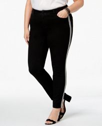 I. n. c. Plus Size Racing-Stripe Skinny Jeans, Created for Macy's