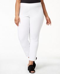Eileen Fisher System Plus Size Washable Crepe Slim-Leg Ankle Pants